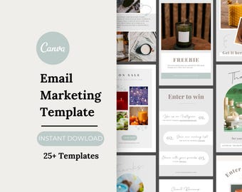 Email Marketing Template Bundle - Newsletter Canva Templates - Sales Email - Welcome Email - Editable Email Marketing Templates for Canva
