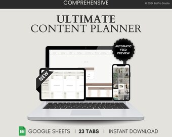 Social Media Content Planner Template for Small Business Influencer – Canva Editable Digital Marketing Calendar