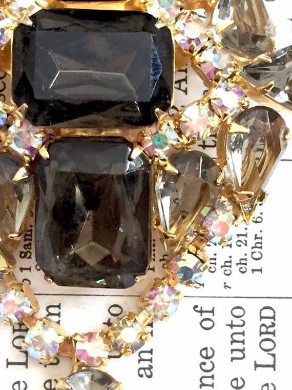 Spectacular Gray Rhinestone  Statement Brooch Pen… - image 8