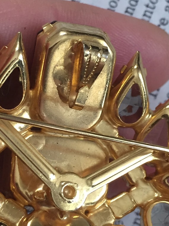 Spectacular Gray Rhinestone  Statement Brooch Pen… - image 4