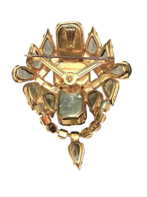 Spectacular Gray Rhinestone  Statement Brooch Pen… - image 5