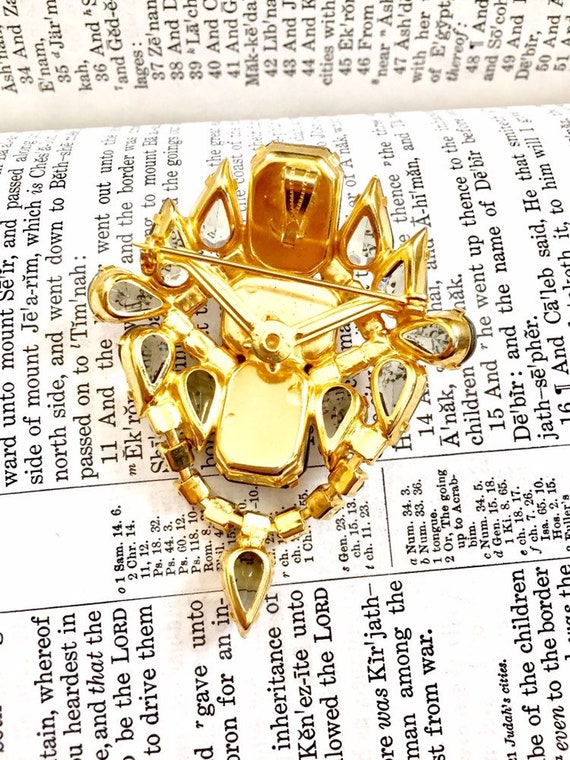 Spectacular Gray Rhinestone  Statement Brooch Pen… - image 7