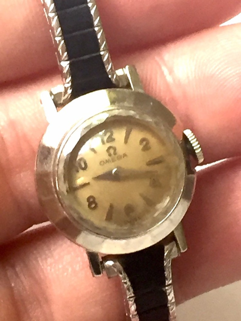 OMEGA 14k Gold Wind up Watch Vintage Etsy