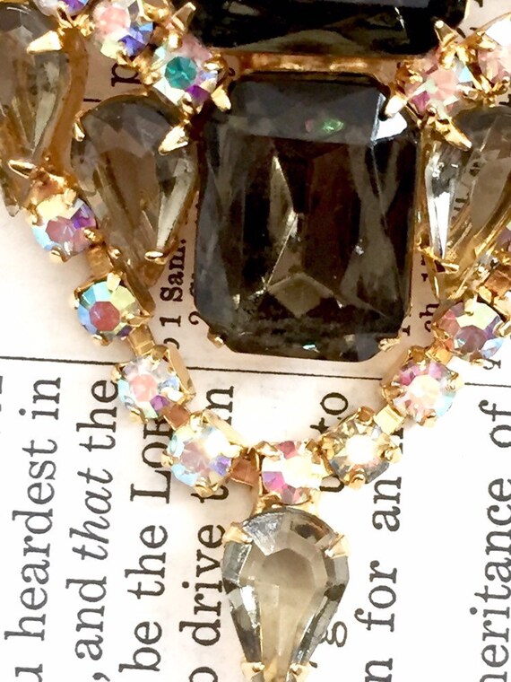 Spectacular Gray Rhinestone  Statement Brooch Pen… - image 3