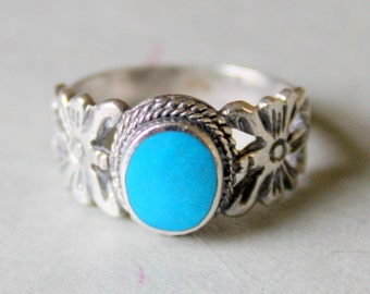Turquoise Sterling Silver Ring Vintage