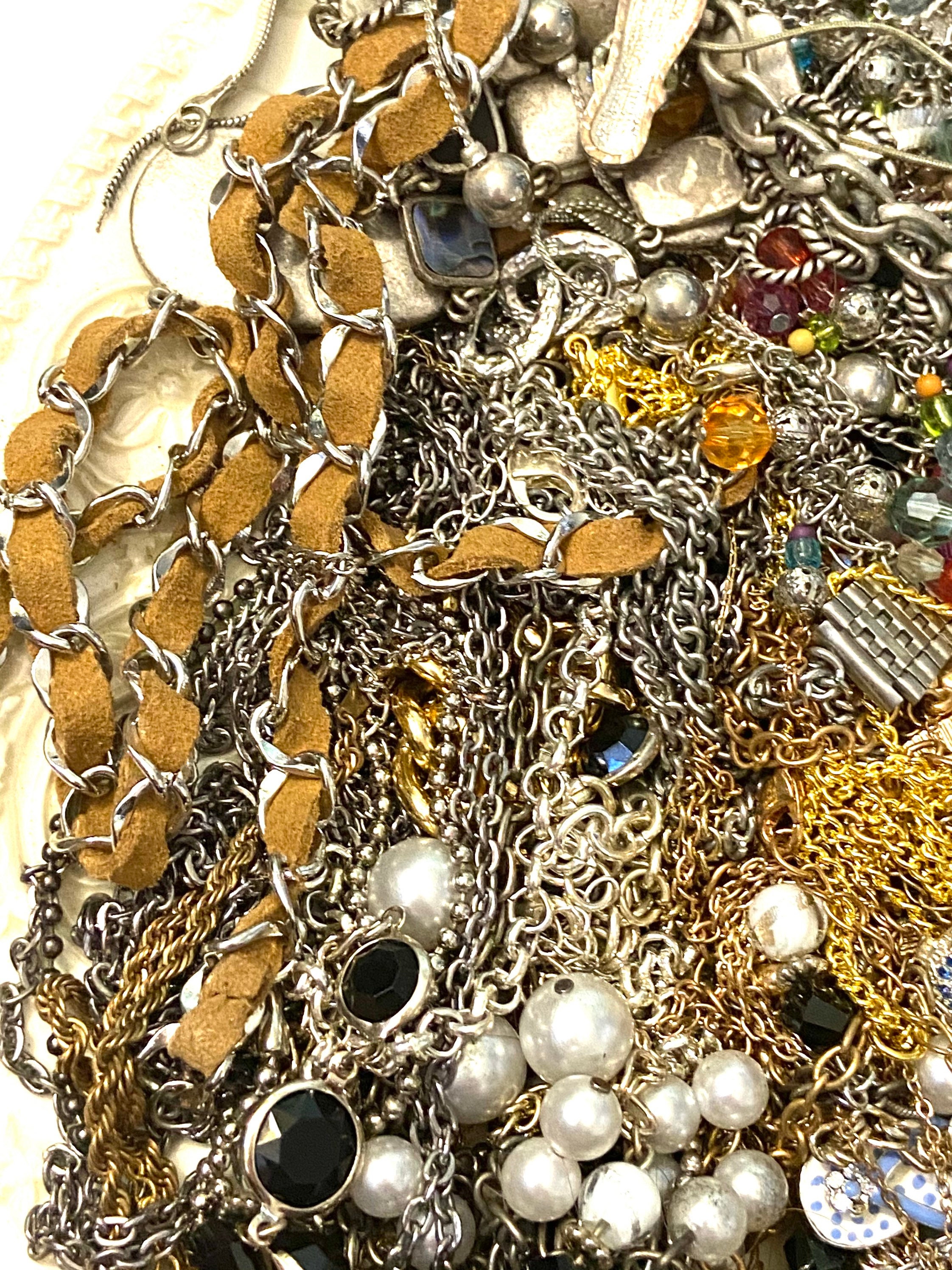 HUGE 3 pounds Destash Lot of Scrap Chain Jewelry making Silver | Etsy