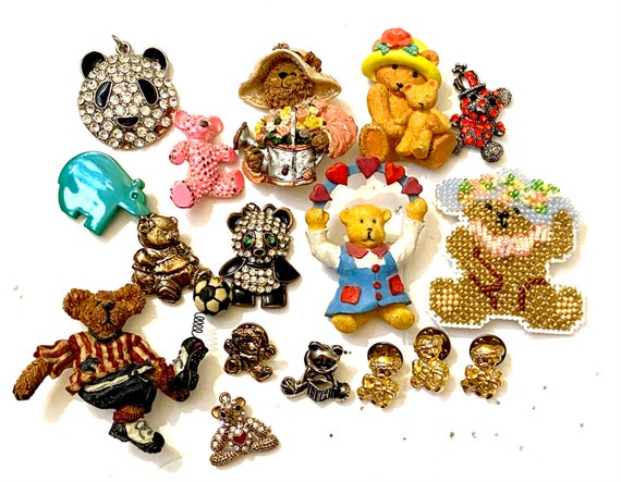 TEDDY BEAR LOT Animals Craft Assemblage Destash - image 1