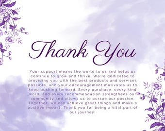 Thank you for supporting my small business Cards