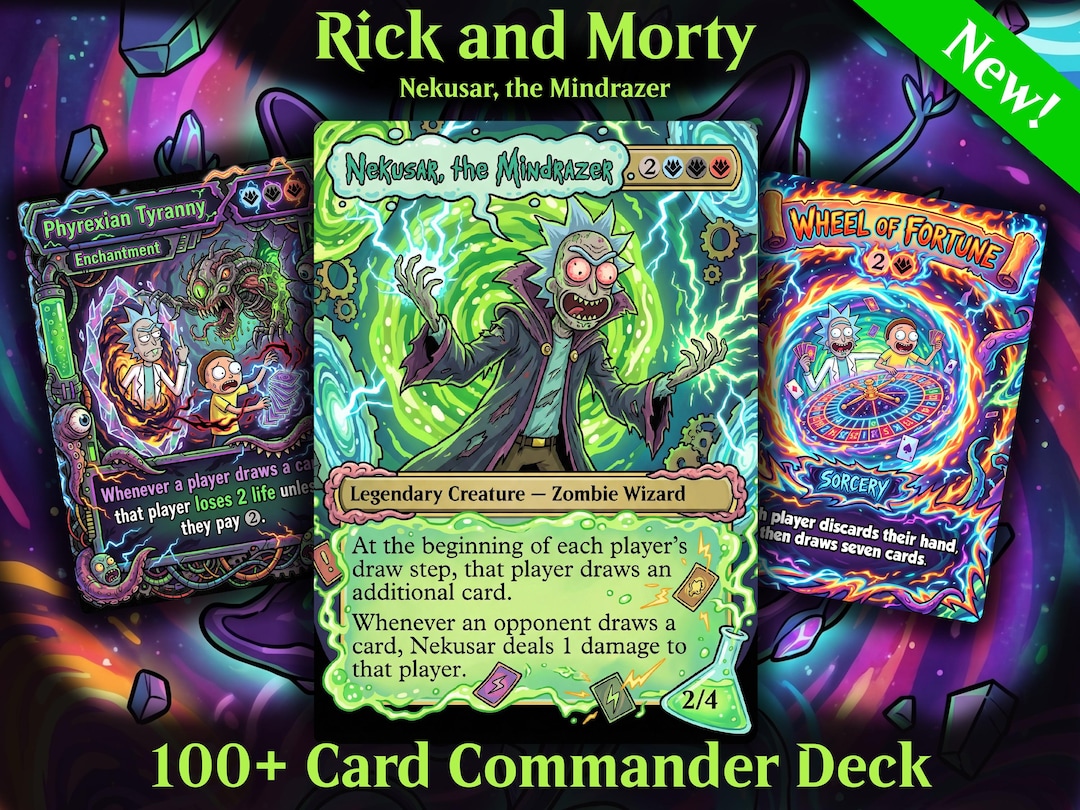 mtg nekusar commander deck MTG Commander Deck EDH Deck Nekusar, The Mindrazer 100 Magic Cards Custom Deck Wheels Forced Draw