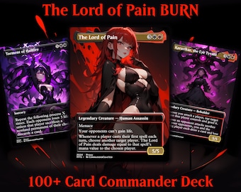 Burn Commander Deck The Lord of Pain Complete EDH Deck Proxy Deck