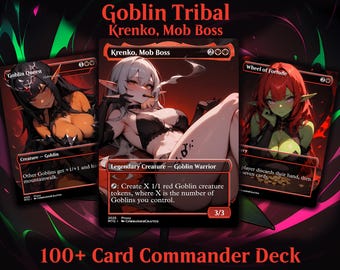Goblin Tribal Commander Deck Krenko Mob Boss Complete EDH Deck Proxy Deck