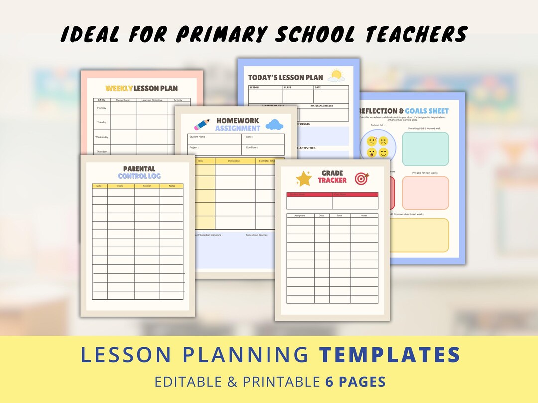 Editable Lesson Plan Template For Primary Teacher Educational Tools