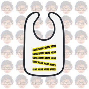 Custom Name Baby Bib / Personalized Bib for Newborns / Caution Style / Soft Cotton / Ideal Baby Shower Gift / Custom Made