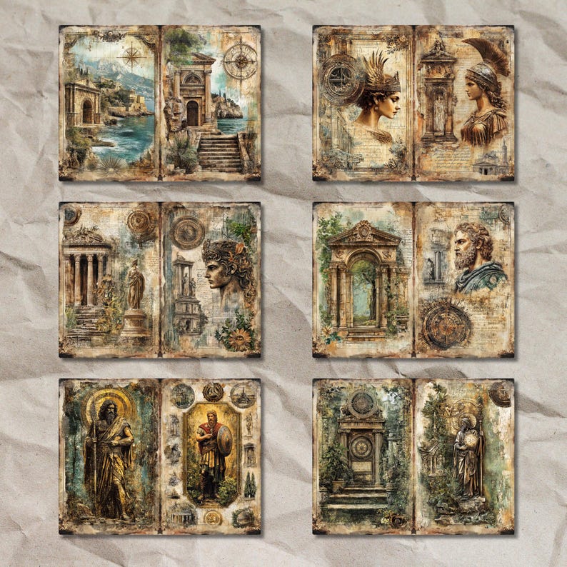 Greek Mythology Junk Journal Kit: Vintage Ephemera, Ancient Gods ...