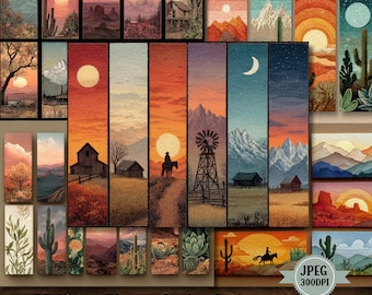 Vintage Western Cowboy Cards: Printable Ephemera Set (85 JPG Files)