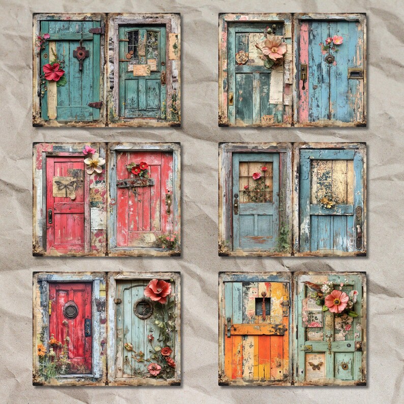 Vintage Wooden Door Junk Journal Kit: Shabby Chic Ephemera (45 JPEG) - Etsy