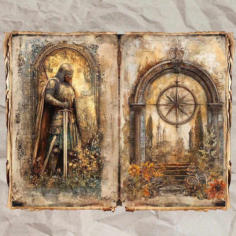 Medieval Junk Journal Kit: Shabby Chic Knight Ephemera (48 JPEG) - Etsy