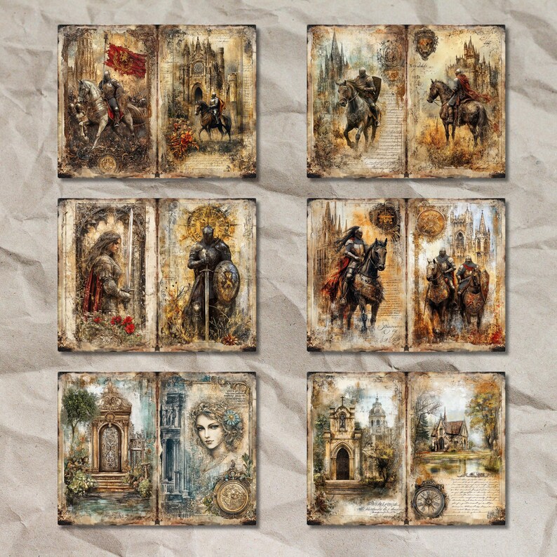 Medieval Junk Journal Kit: Shabby Chic Knight Ephemera (48 JPEG) - Etsy