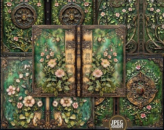 Vintage Floral Book Cover: Shabby Chic Junk Journal Kit (Digital Download)