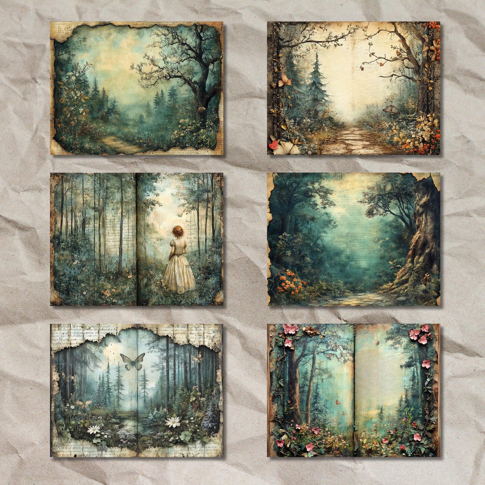 Enchanted Forest Junk Journal Pages: Vintage Woodland Ephemera (digital ...