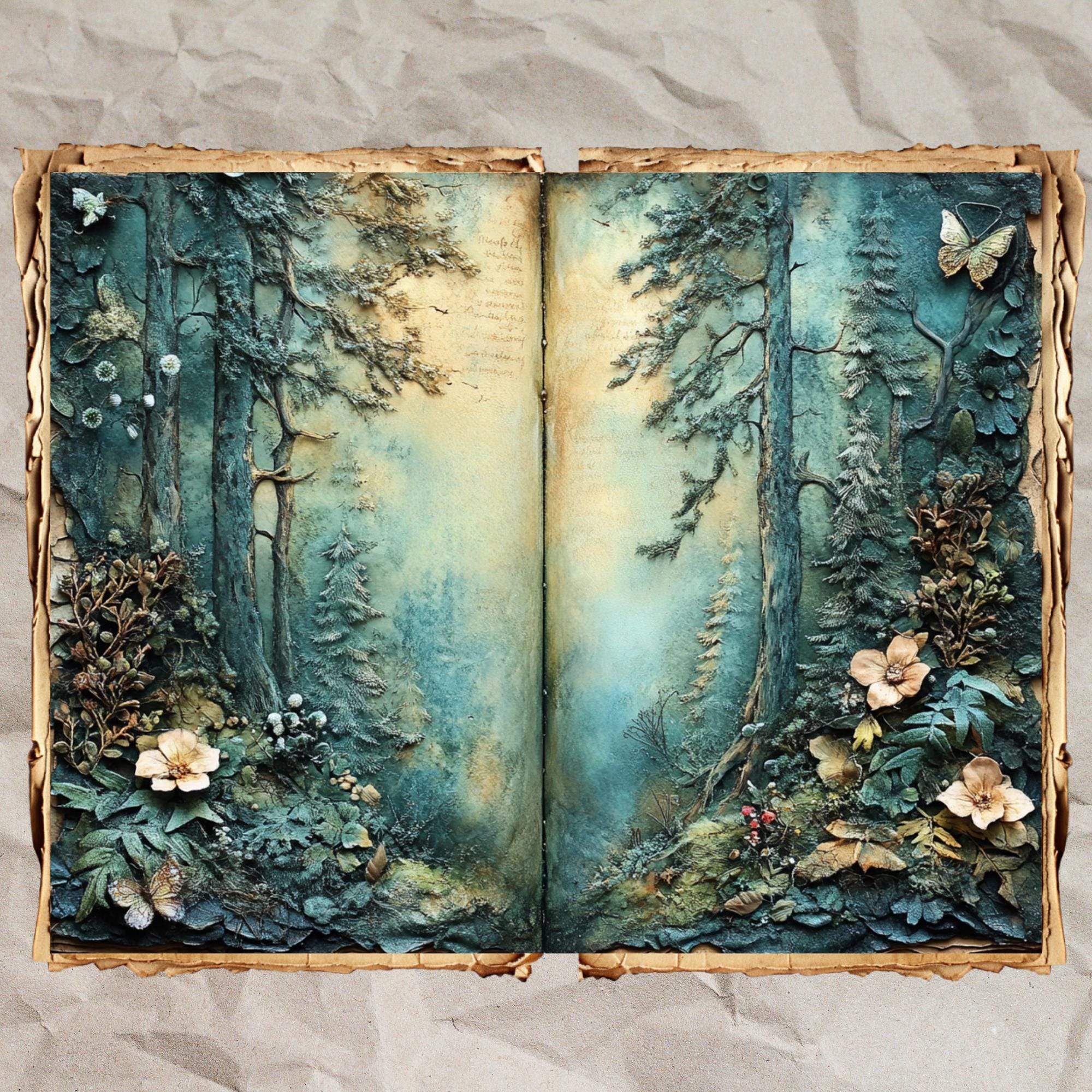 Enchanted Forest Junk Journal Pages: Vintage Woodland Ephemera (digital ...