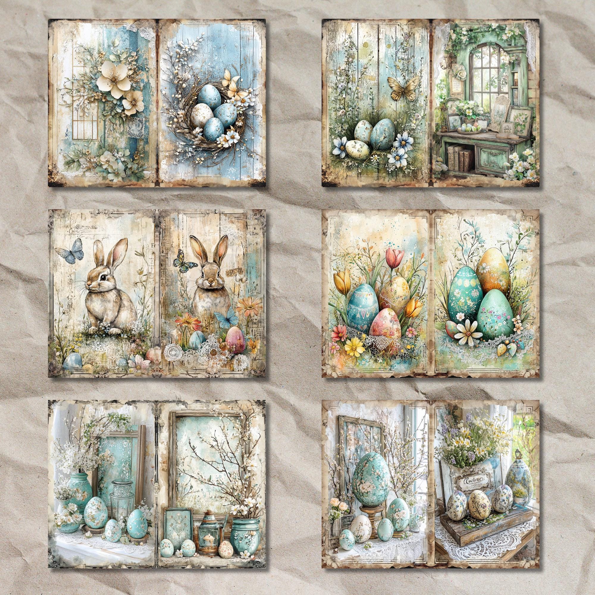 Vintage Easter Junk Journal Kit: Shabby Chic Ephemera (digital Download ...