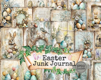 Vintage Easter Junk Journal Kit: Shabby Chic Ephemera (Digital Download)