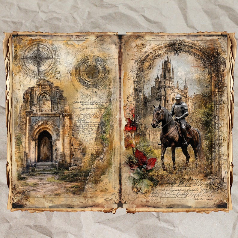 Medieval Junk Journal Kit: Shabby Chic Knight Ephemera (48 JPEG) - Etsy