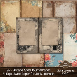 Pages de journal vieillies vintage - Papier blanc antique pour journaux indésirables, arrière-plan de scrapbooking shabby chic, papier artisanal éphémère imprimable.