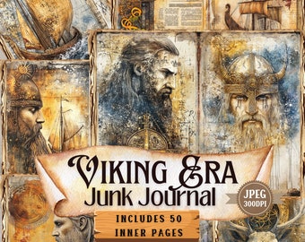 Viking Era Junk Journal Pages: Shabby Chic Ephemera (50 JPEG) (Digital Download)