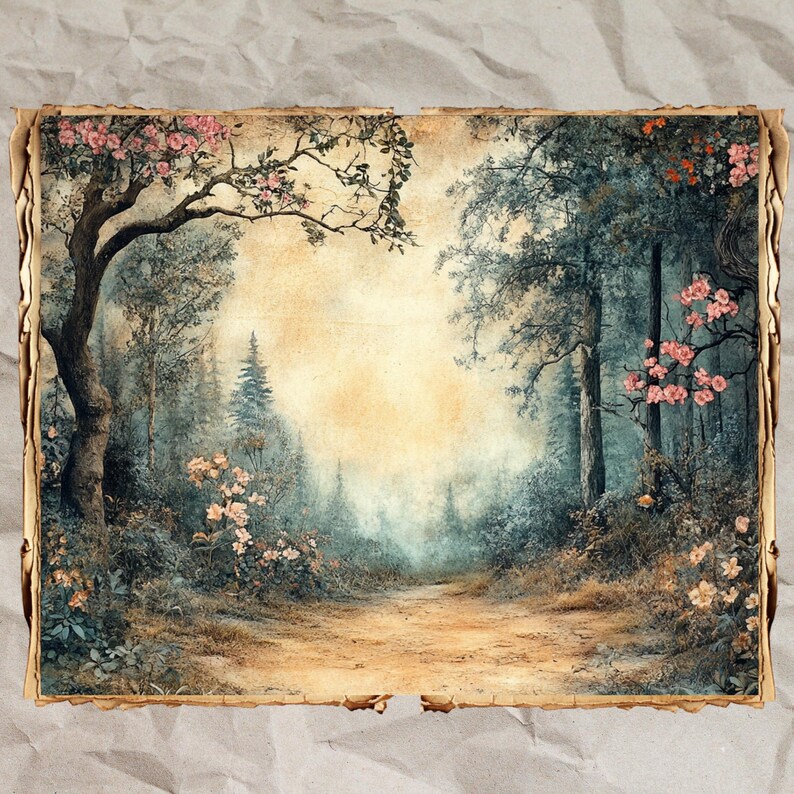 Enchanted Forest Junk Journal Pages: Vintage Woodland Ephemera (digital ...