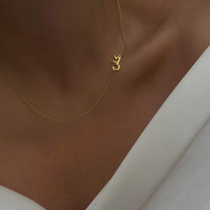 Arabic Letter Necklace, Gold Plated Arabic Initial Pendant, Personalized Minimal Jewelry for Her, Custom Islamic Gift, Dainty Name Necklace