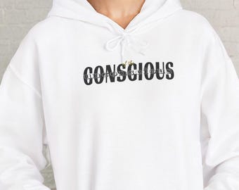 Conscious of the unewußte ™ Kapuzen-Sweatshirt in minimalistischem w / w-Design