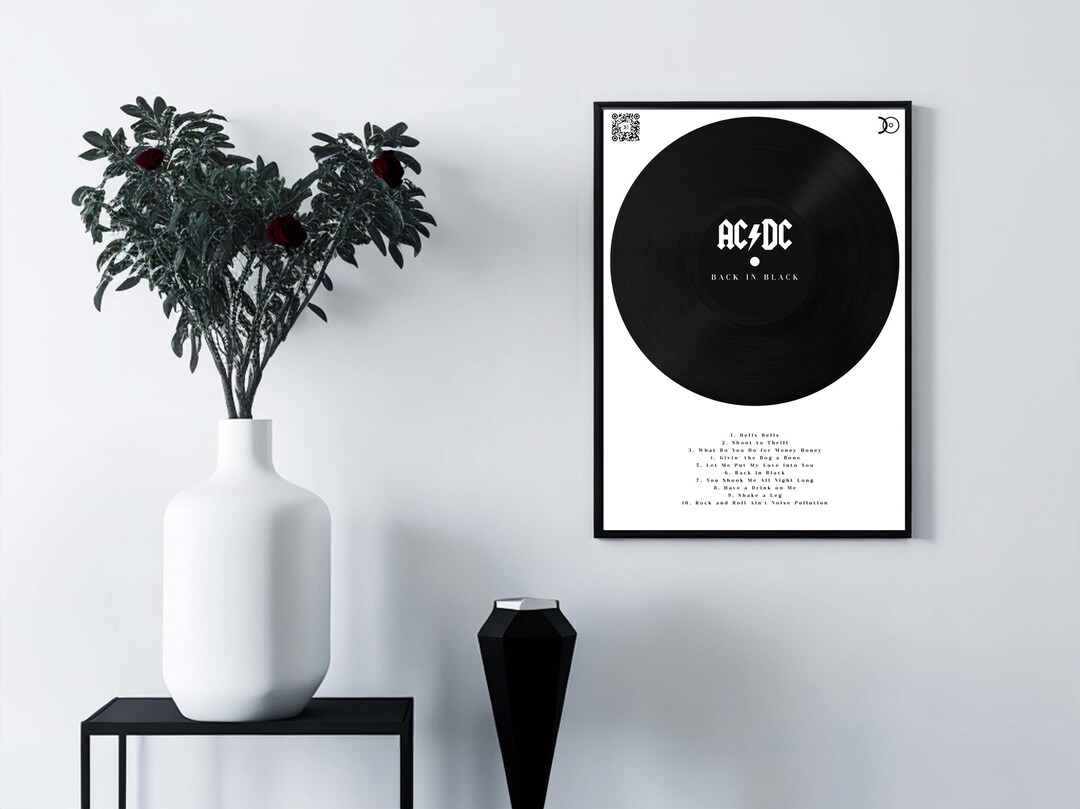 Back in Black by AC/DC Vinyl Record Wall Art Wall Decor Music Lovers QR ...
