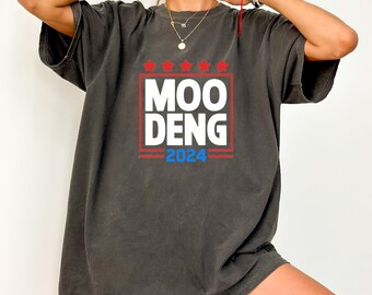 Moo Deng Bootleg Rap Shirt Vintage 90er Jahre Grafik T-Shirt Süßes Moo Deng Sweatshirt Lustiges Bootleg T-Shirt Baggy Tshirt Meme Shirt Lustige Geschenkidee