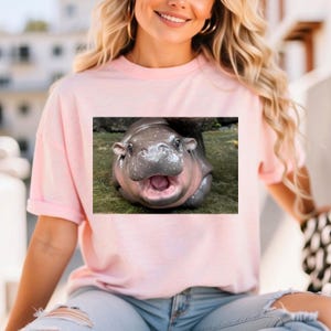 Shirt Moo Deng, vintage Moo Deng bootleg rap-shirt, ik hou van Moo Deng, shirt nijlpaardliefhebber, shirt schattige babynijlpaard, shirt Moo Deng ik hou van je