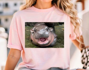 Moo Deng Shirt, Vintage Moo Deng Bootleg Rap Tee, I Love Moo Deng, Hippo Lover Shirt, Cute Baby Hippo Shirt, Moo Deng I Love You Shirt