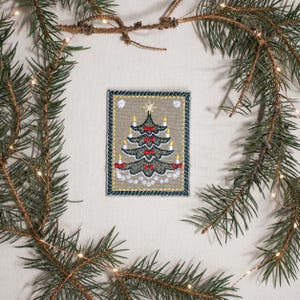 Christmas Tree Patch, Embroidered Iron On Applique, Holiday Gift for Crafters, Clothing, Jackets, Bags and Christmas Decorations