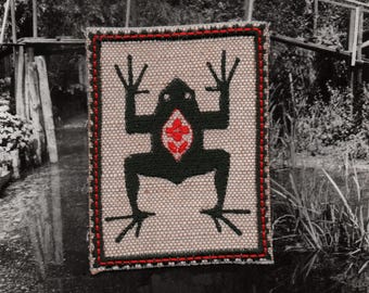 Parche bordado de rana, símbolo popular, hecho a mano, para planchar.