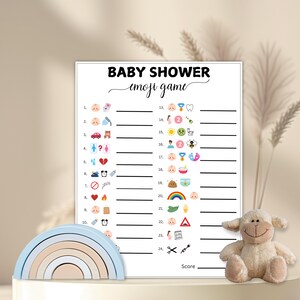 Emoji Pictionary Baby Shower Game, Emoji Baby Shower Game, Baby Phrases Emoji Game, Pictionary With Answers Included, Guests Trivia Activity