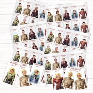 Jeu de baby shower Qui a le papa, cartes à gratter imprimables, activité amusante de baby shower de trouver le papa, jeu de baby shower d'Halloween amusant,