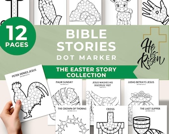 Bible Story Dot Marker, Dot Marker Jesus, Christian Printables For Kids, Sunday School Craft, Church Activity, Easter Story Toddler Prayer