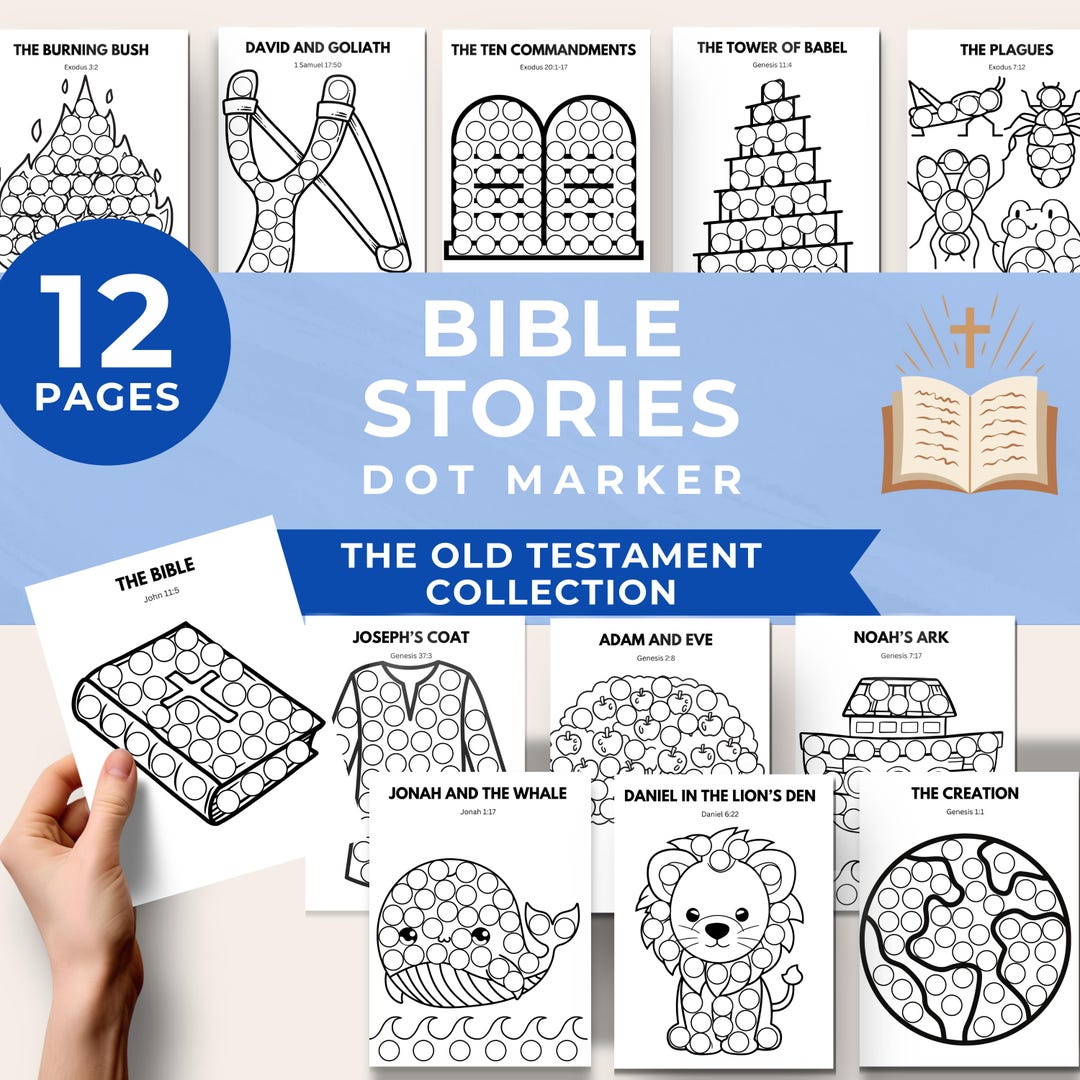 Bible Story Dot Marker, Dot Marker Jesus, Christian Printables for Kids ...