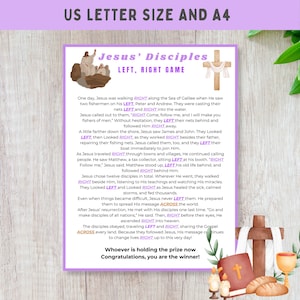 Bibelgeschichte Links Rechts Spiel, Buch der Biblischen Geschichte, druckbare Jesus Anhänger Christliche Kinder Aktivität, Sonntagsschulkirche, Pass Preis