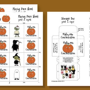 Paper Toy Halloween Concentration Game Downloadable PDF - Etsy