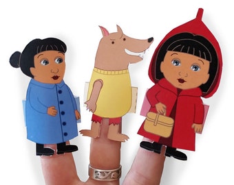 Little Red Riding Hood - Finger Puppets - Play Set - PDF Download -