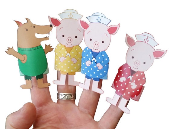 three little pigs finger puppets