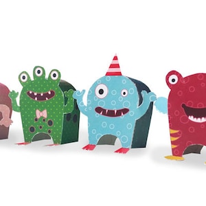 Paper Toy Monsters Set of 4 Play Set PDF Digital Download image 2