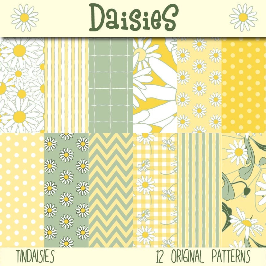 Flowers Daisy Scrapbook Paper Floral Digital Paper Pack - Etsy