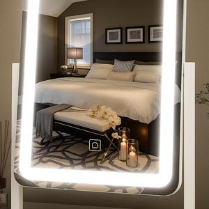 LED Lighted Makeup Mirror: Touch Screen, 3-Color Lighting, 15&quot;x12.6&quot;